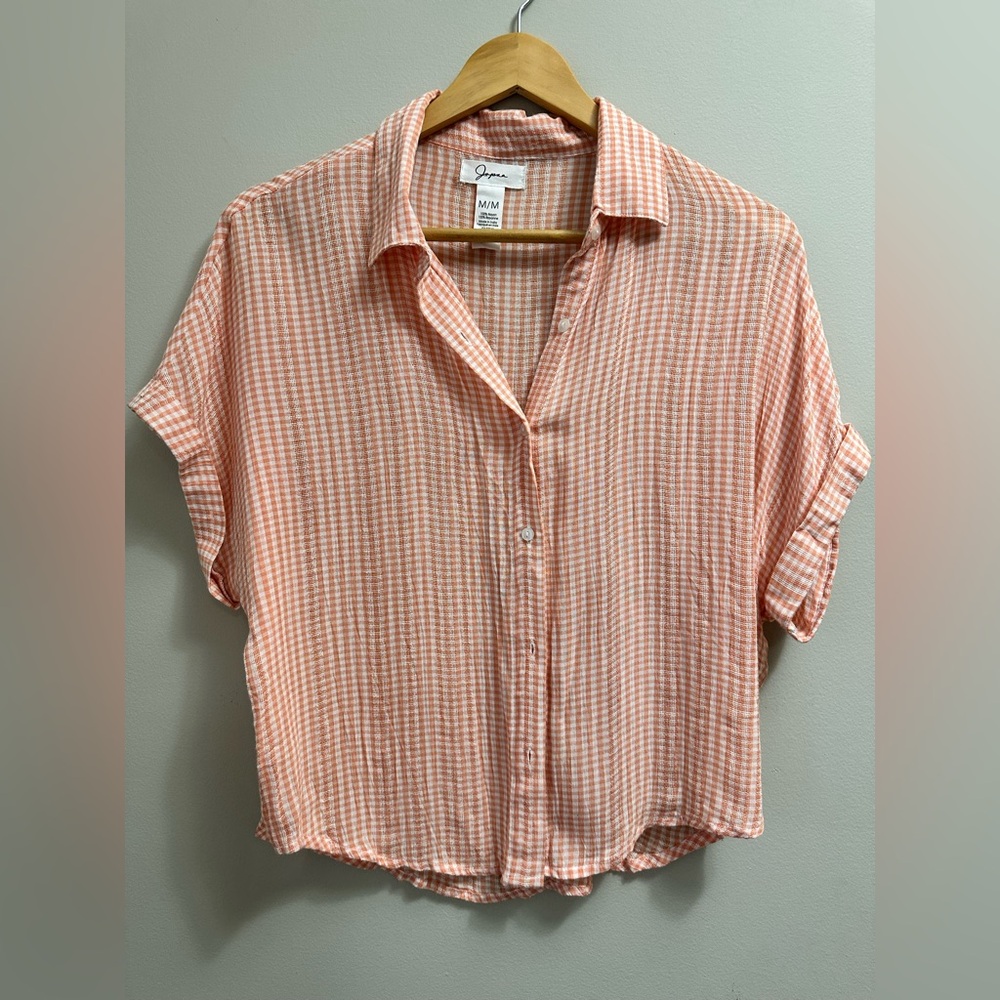 Japna Orange Checkered Women's Top